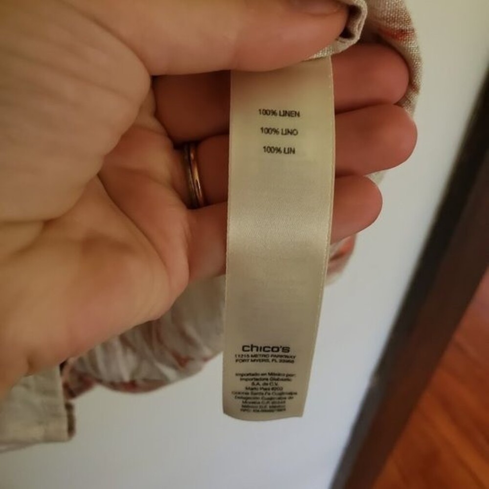 Chico's Printed Ikat Linen‎ Jacket - Picture 6 of 8